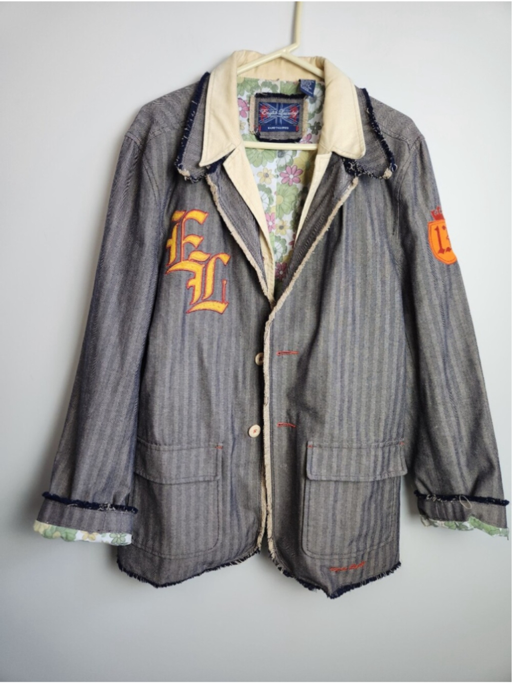 English Laundry Men's Graphic Statement Blazer Jacket Grunge Indiesleeze Size L
